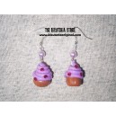 Pendientes cupcake lila y perla