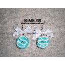 Pendientes donut turquesa y lazo