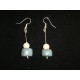 Pendientes fimo marrón y azul y perla