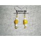 Pendientes calavera Howlita amarilla